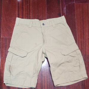 Carhartt Force Broxton Cargo Shorts Relaxed Fit Beige Rip Stop Size 32